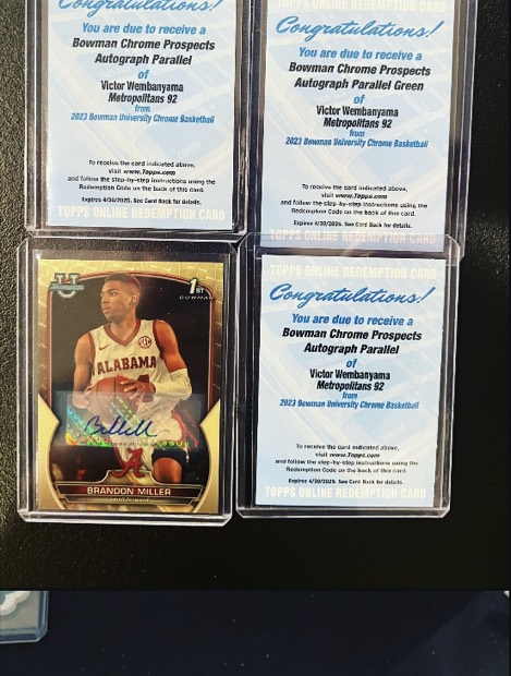 Victor Wembanyama &mdash; Autograph redemptions, 2023 Bowman University